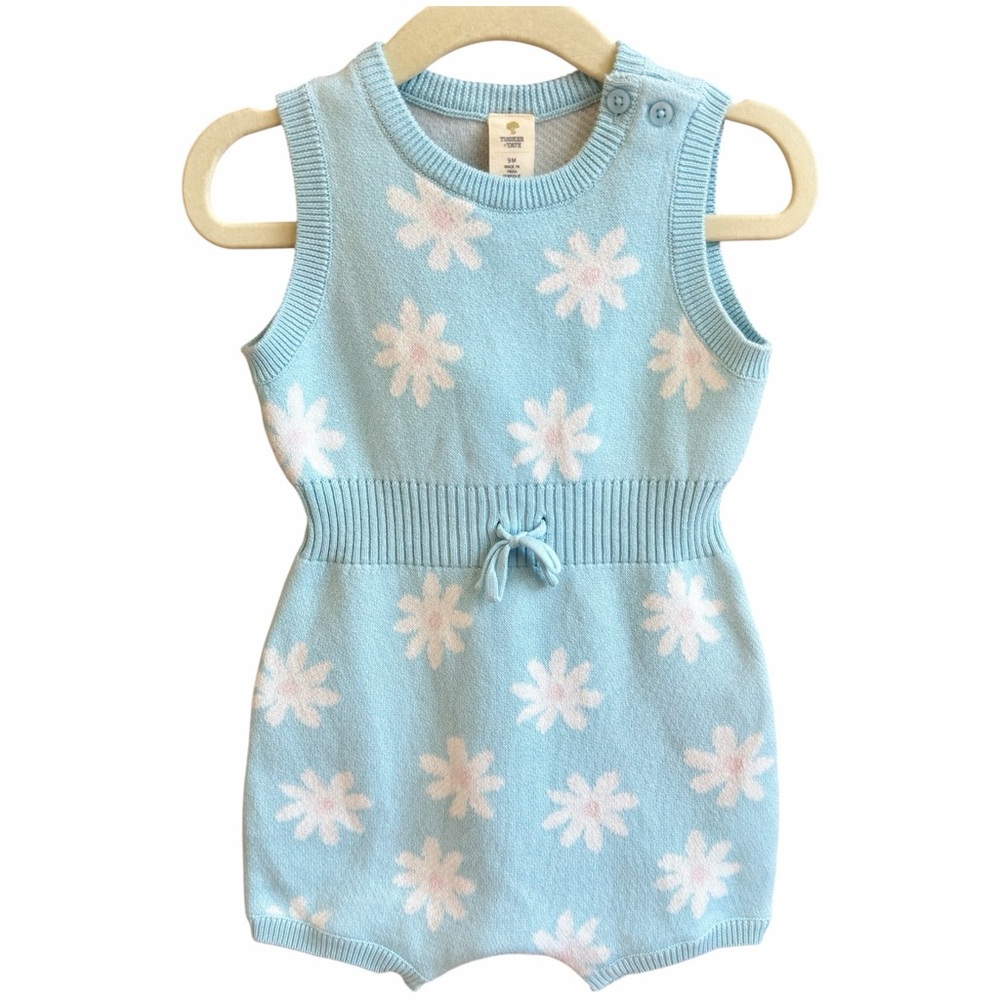 Tucker And Tate Nordstrom Girls NEW BNWT Ribbed Cotton Romper Donna Daisy BNWT - Picture 4 of 8